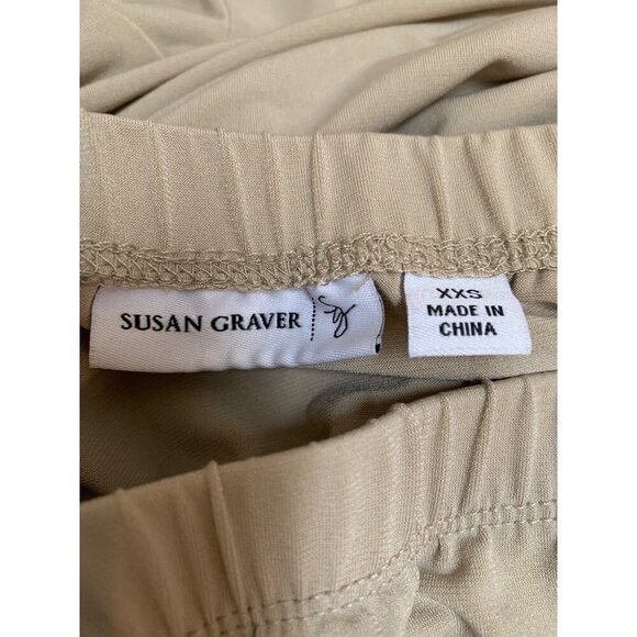 Susan Graver Beige Flared Hem Skirt XXS - Picture 3 of 4